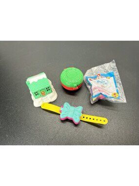 Vintage Bluebird Polly Pocket McDonald's Christmas Wreath Cottage Watch Lot of 4